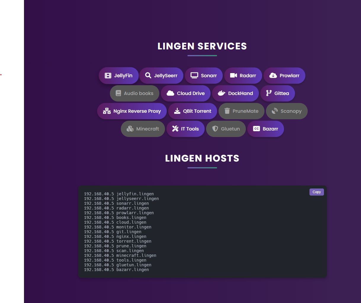 Lingen landing page
