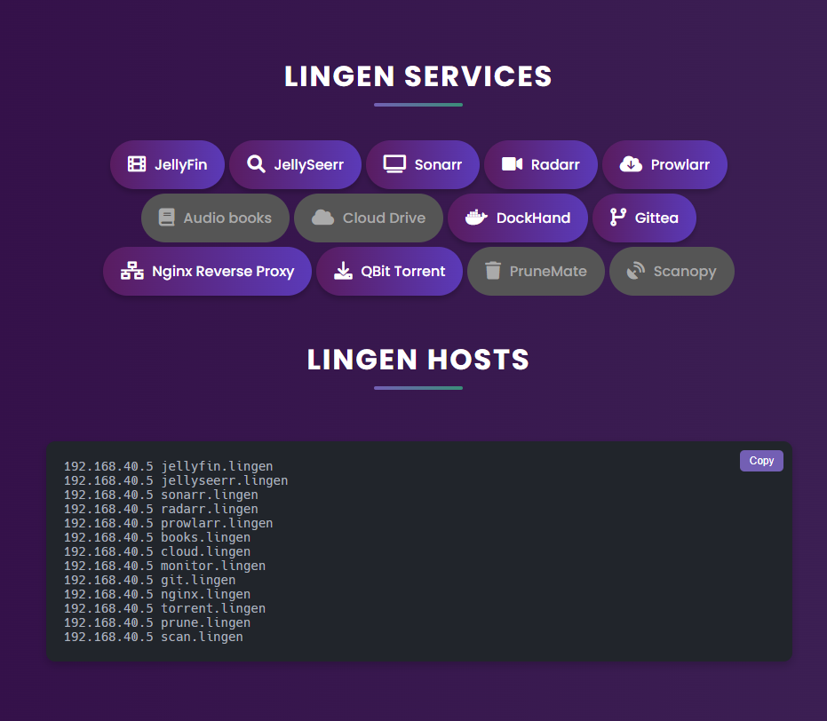 Lingen landing page